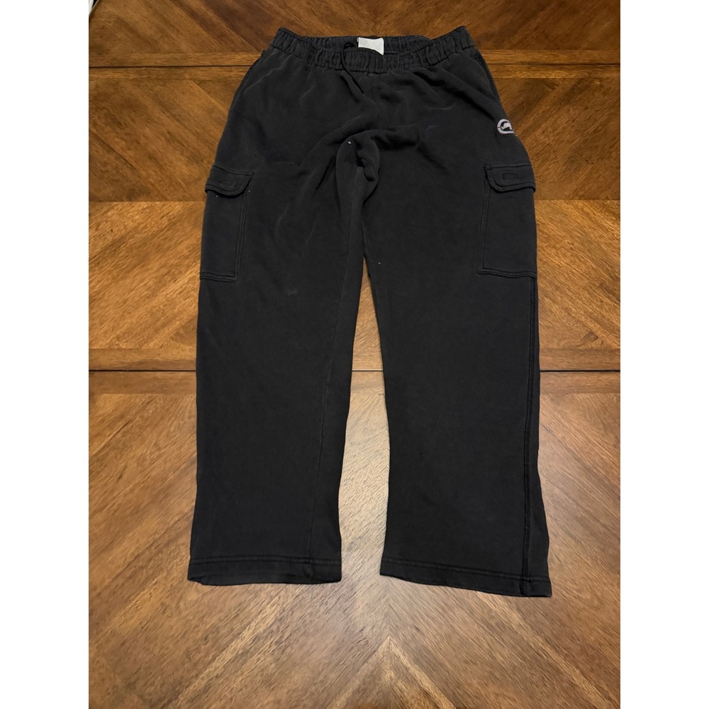 Ecko Function Mens Cargo Sweatpants Black Fleece Relaxed Straight Leg Pants